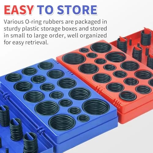 ZDBB 826 Pcs Universal Rubber O-Ring Assortment Kit | Nitrile Rubber (Buna-N 70A) for Automotive & Plumbing thumbnail 7