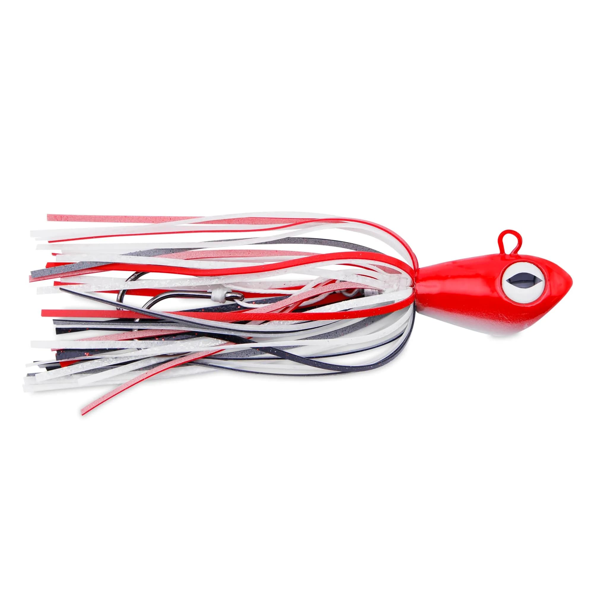 C&H Lures No Alibi Alien Jig Offshore Series, 4 oz (113 g) | Glow Red/Black Skirt, 5/0 Hooks, Upright Fast-Sinking Design thumbnail 2