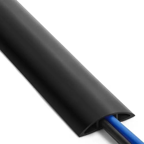 ZhiYo 10ft Floor Cord Cover, Black | Hide 1-2 Cables, Prevent Trips, Cut-to-Length thumbnail 7