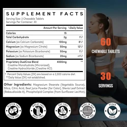 Zeylamum Liposomal Creatine Monohydrate Chewable Tablets 4220mg | Portable Creatine Supplement for Active Lifestyles thumbnail 2