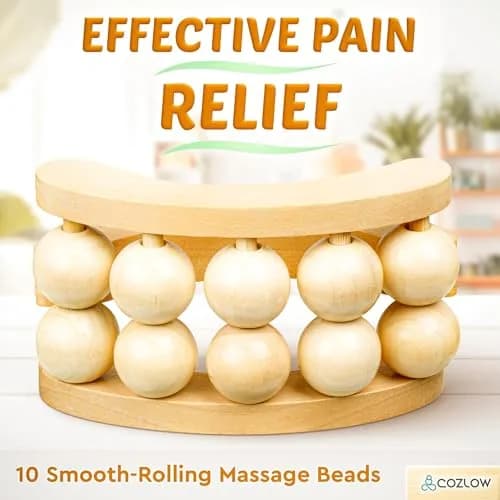 COZLOW Wooden Massage Ball Roller with 10 Rolling Balls | Deep Tissue Muscle Relief & Lymphatic Drainage thumbnail 4