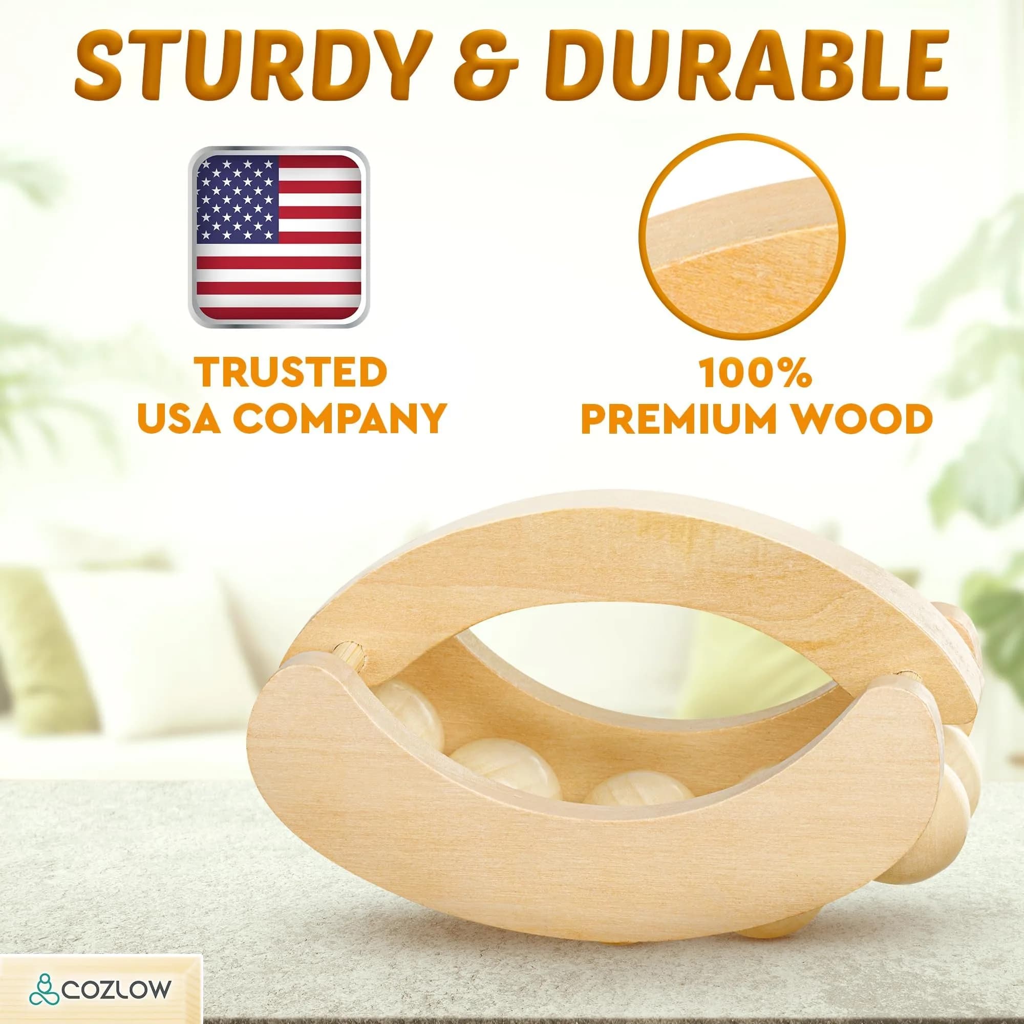 COZLOW Wooden Massage Ball Roller with 10 Rolling Balls | Deep Tissue Muscle Relief & Lymphatic Drainage - view 7