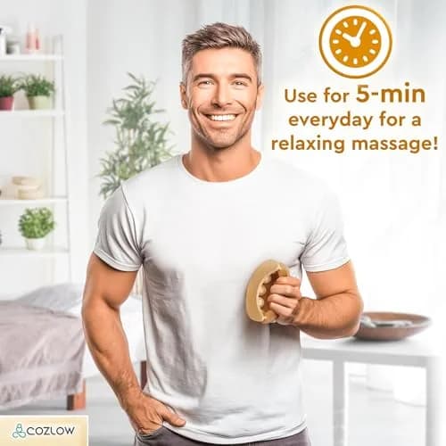 COZLOW Wooden Massage Ball Roller with 10 Rolling Balls | Deep Tissue Muscle Relief & Lymphatic Drainage thumbnail 8