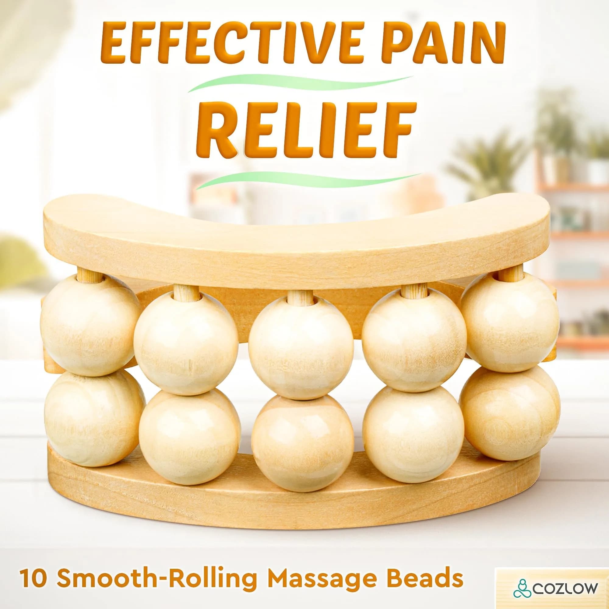 COZLOW Wooden Massage Ball Roller with 10 Rolling Balls | Deep Tissue Muscle Relief & Lymphatic Drainage - view 4