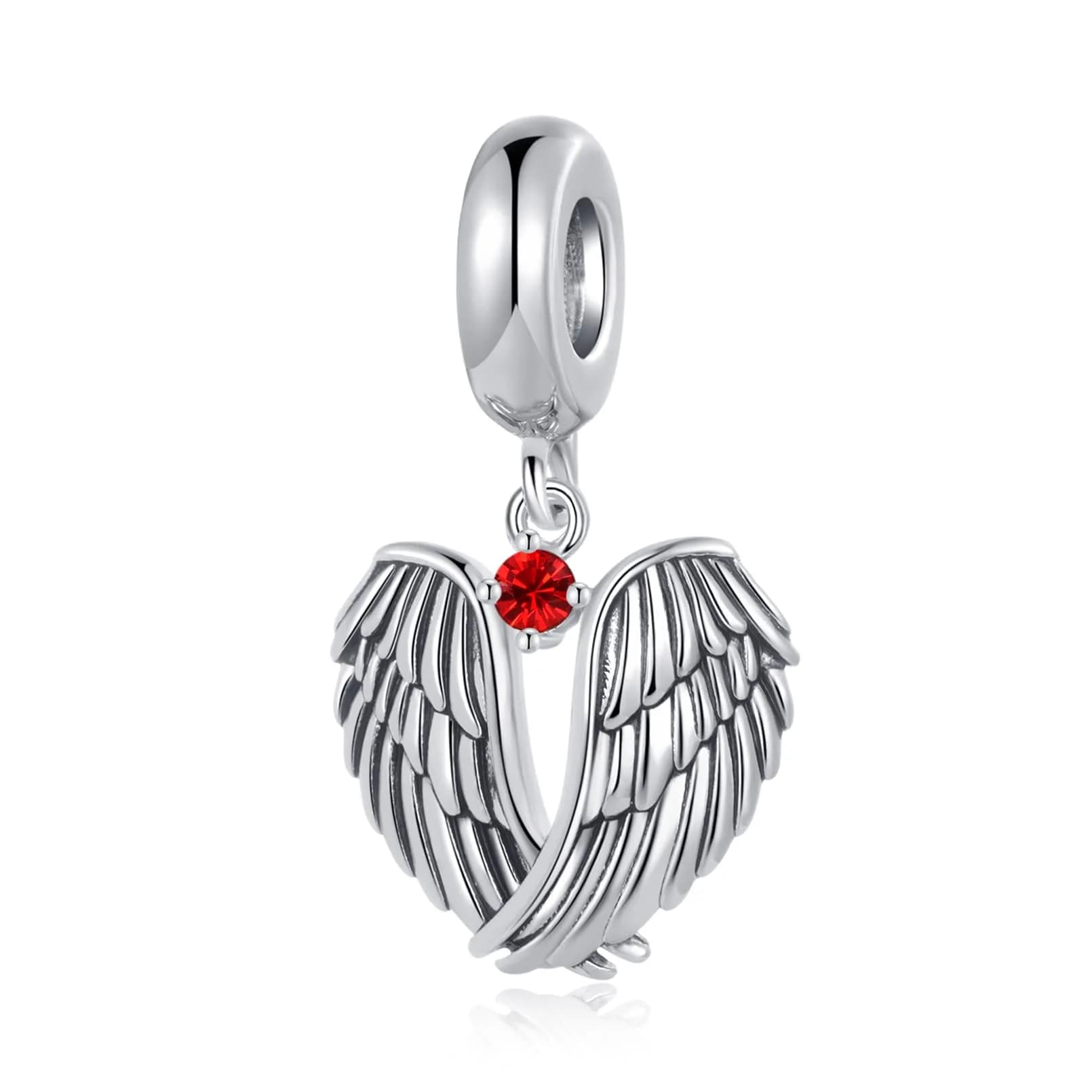 NARTGO Guardian Angel Red July Birthstone Charm with Lobster Clasp, 4.5mm-5.0mm Hole Diameter | Authentic USA Import