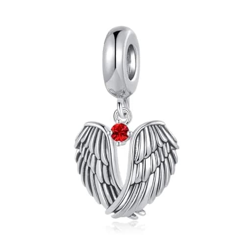 NARTGO Guardian Angel Red July Birthstone Charm with Lobster Clasp, 4.5mm-5.0mm Hole Diameter | Authentic USA Import thumbnail 1