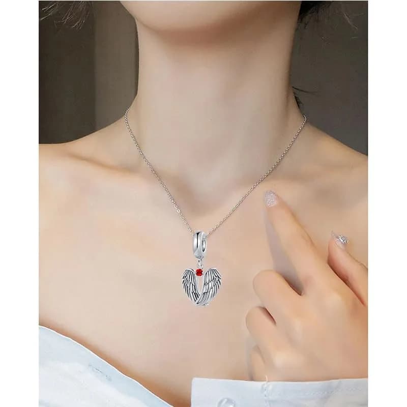 NARTGO Guardian Angel Red July Birthstone Charm with Lobster Clasp, 4.5mm-5.0mm Hole Diameter | Authentic USA Import thumbnail 9
