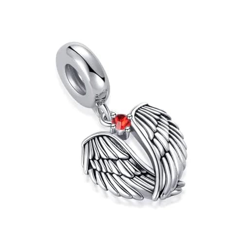 NARTGO Guardian Angel Red July Birthstone Charm with Lobster Clasp, 4.5mm-5.0mm Hole Diameter | Authentic USA Import thumbnail 2