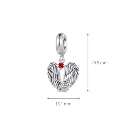 NARTGO Guardian Angel Red July Birthstone Charm with Lobster Clasp, 4.5mm-5.0mm Hole Diameter | Authentic USA Import thumbnail 3