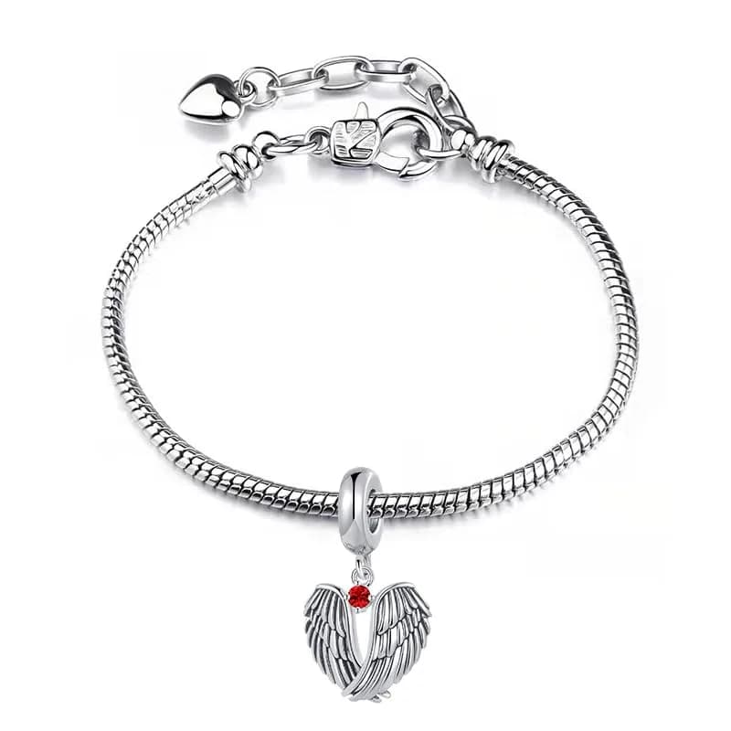 NARTGO Guardian Angel Red July Birthstone Charm with Lobster Clasp, 4.5mm-5.0mm Hole Diameter | Authentic USA Import thumbnail 4
