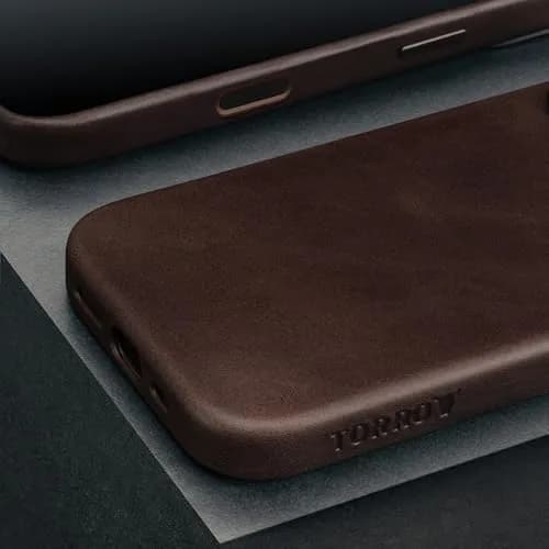 TORRO Leather Case for iPhone 16 Pro Max – Slim MagSafe Compatible Bumper (Dark Brown) thumbnail 6