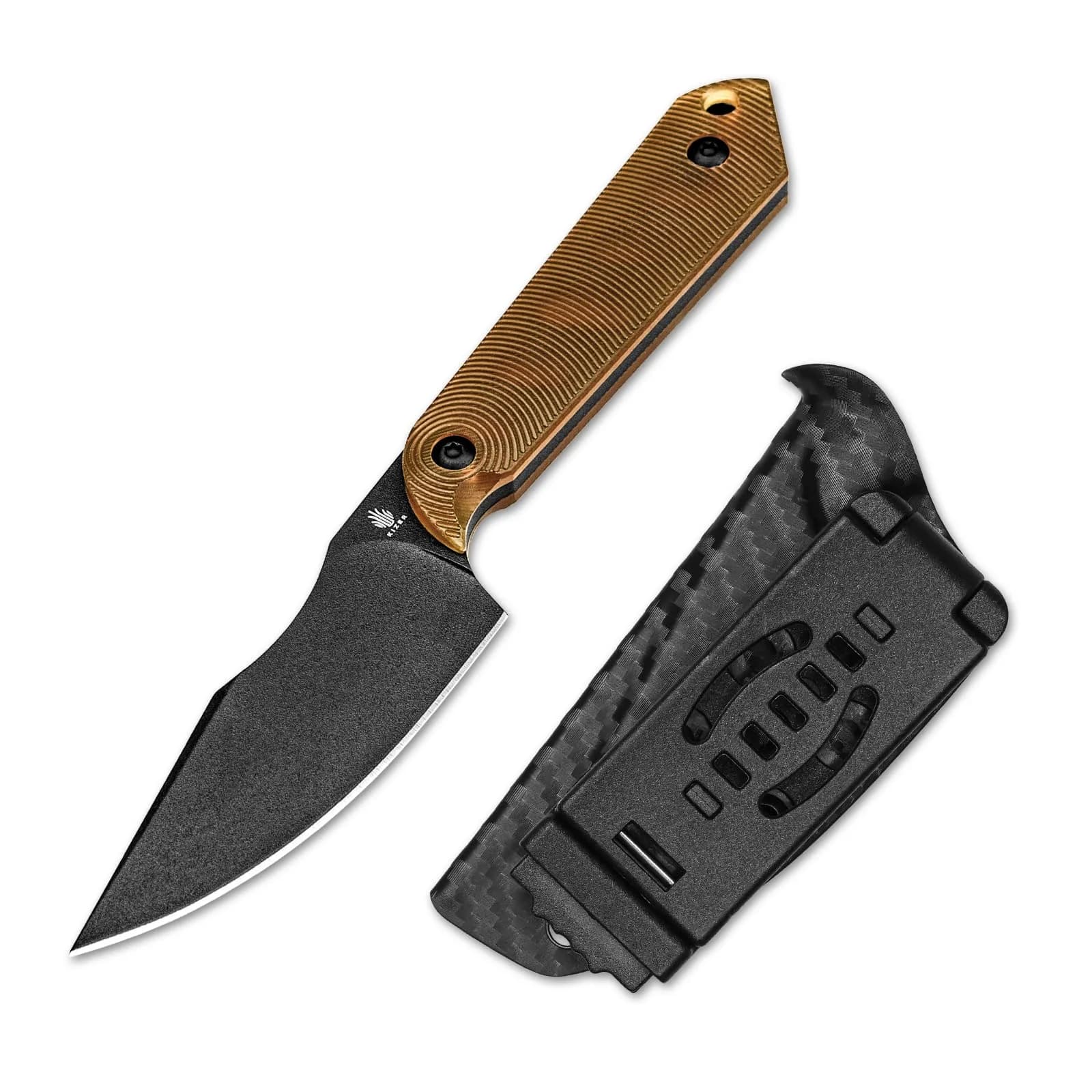 Kizer Harpoon Mini Fixed Blade Knife with Sheath, 3V Steel Blade, PEI Handle, 6.49In | Compact Hunting & Camping Tool