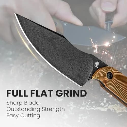 Kizer Harpoon Mini Fixed Blade Knife with Sheath, 3V Steel Blade, PEI Handle, 6.49In | Compact Hunting & Camping Tool thumbnail 5