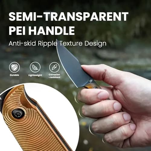 Kizer Harpoon Mini Fixed Blade Knife with Sheath, 3V Steel Blade, PEI Handle, 6.49In | Compact Hunting & Camping Tool thumbnail 3