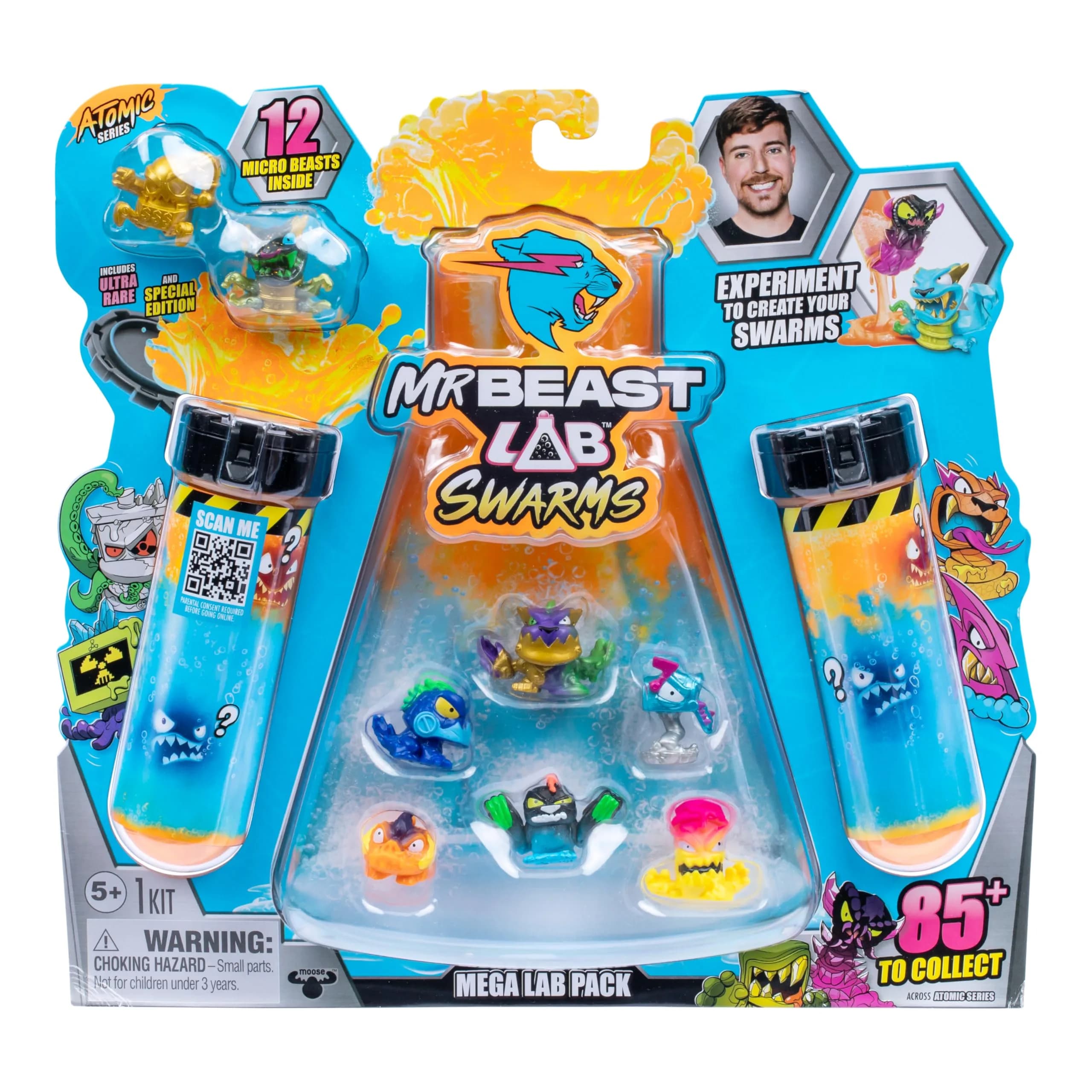MRBEAST LAB Swarms Atomic Series 2 Night Fright Panther 12 Pack Micro Beasts Toy Figures - main product image