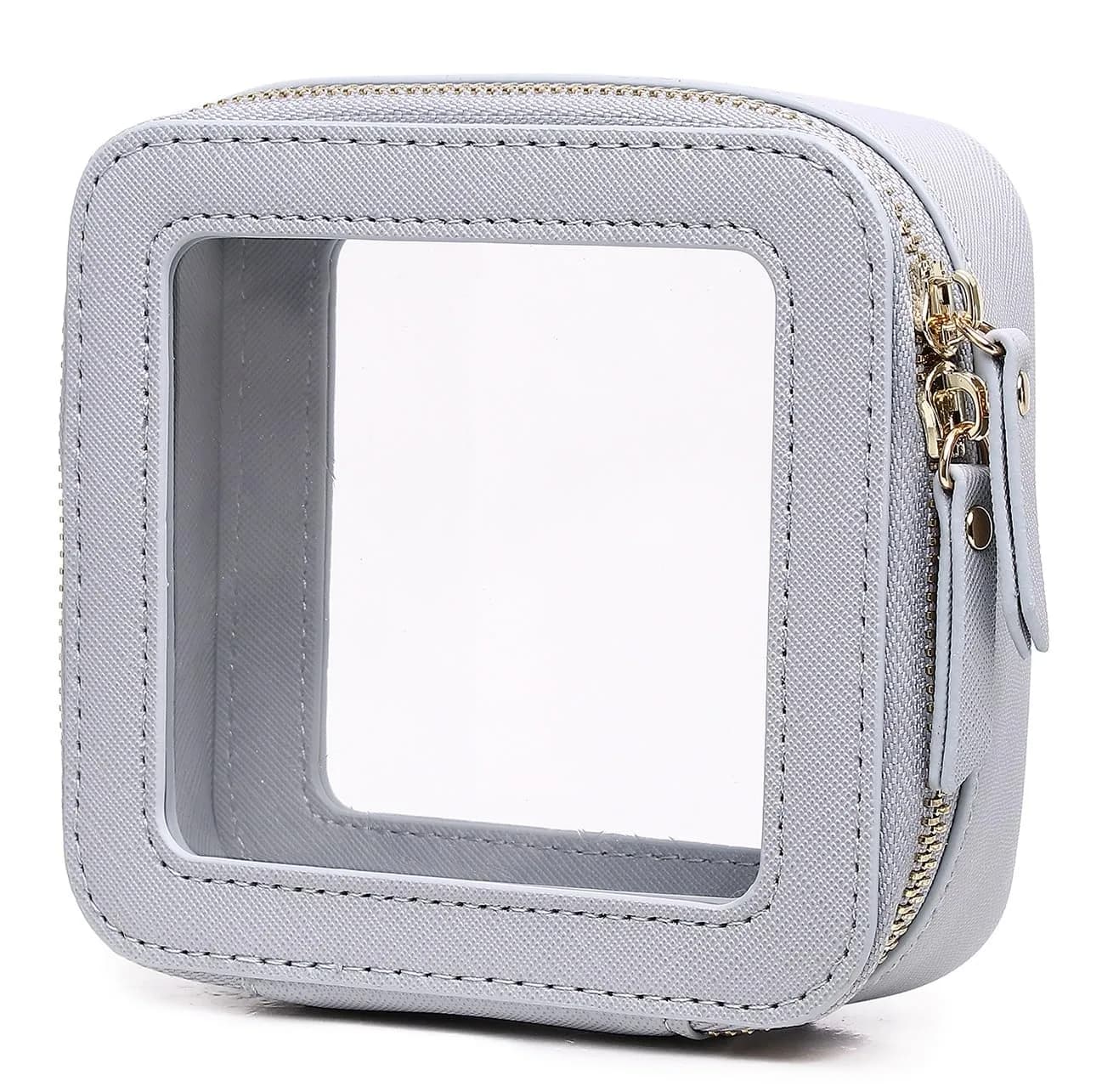 Pinkmik A1/Gray MINI-1 Clear Travel Cosmetic Case - TSA Approved Mini Makeup Bag - main product image