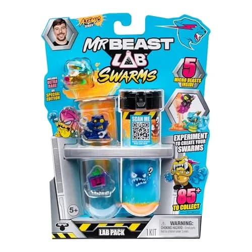 MrBeast Lab Swarms Atomic Series 2 Micro Beasts 5 Pack | Collectible Toy Figures for Kids 5+ thumbnail 1