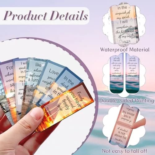 Diteryy Magnetic Bookmarks 50 Pack | Bible Verse Page Markers for Books thumbnail 2