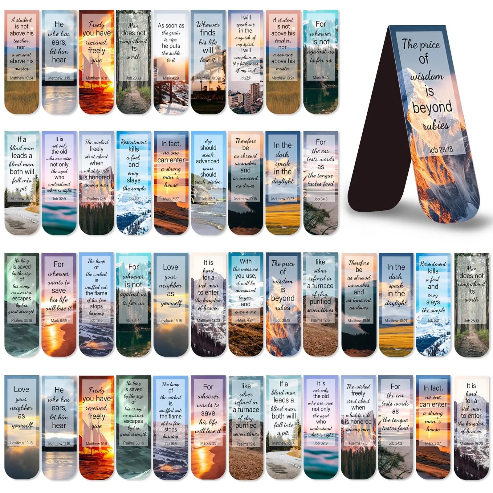 Diteryy Magnetic Bookmarks 50 Pack | Bible Verse Page Markers for Books - main product image