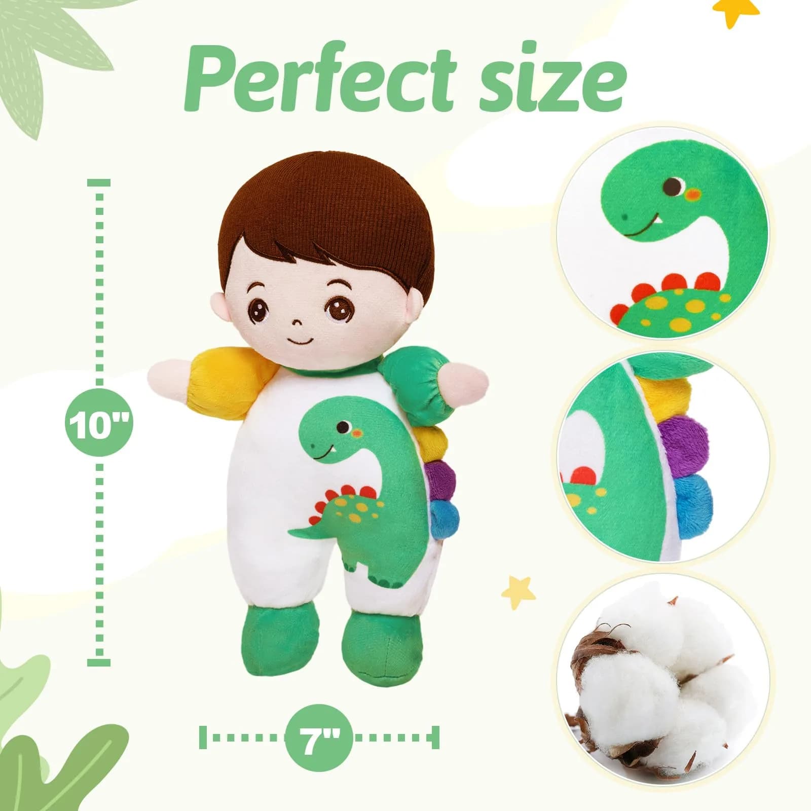 OUOZZZ Soft Baby Doll 10" (B-bacarl02) | First Birthday Toys for 1 Year Old Boy - view 2