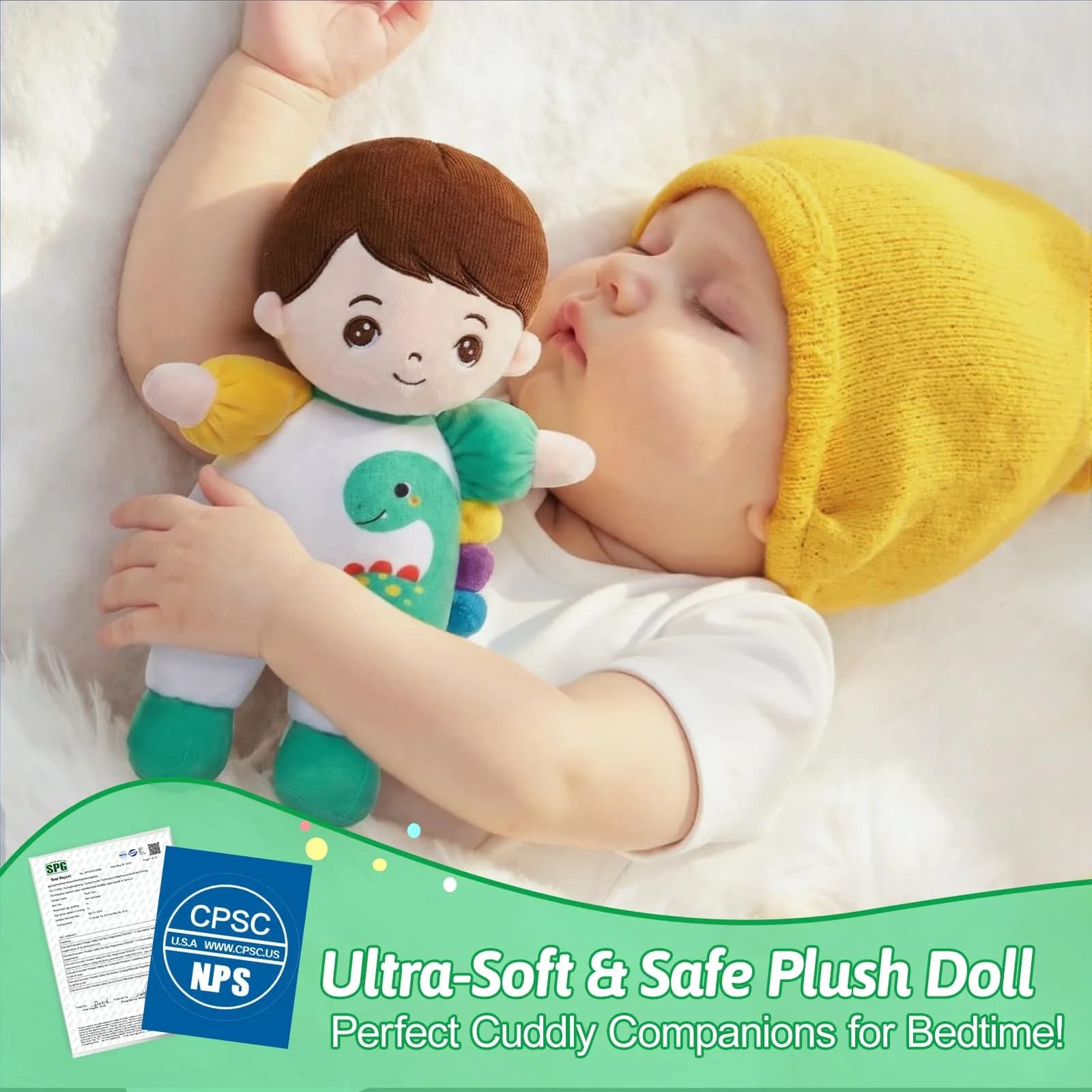 OUOZZZ Soft Baby Doll 10" (B-bacarl02) | First Birthday Toys for 1 Year Old Boy - view 3