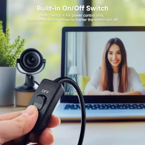 Cable Matters USB 3.0 Extension Cable with On/Off Switch, 1ft (0.3m) | 5Gbps Data Transfer thumbnail 3