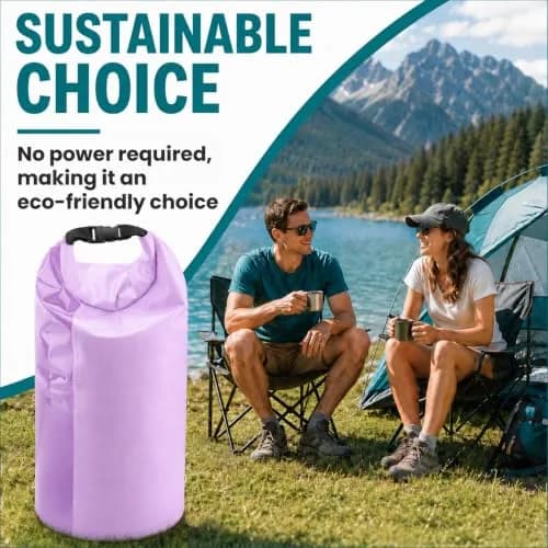 Tilcore Portable Wash Bag with Retractable Clothesline - 3L (101 Fl Oz) Lavander | Non-Electric Manual Washer for Travel & Camping thumbnail 8