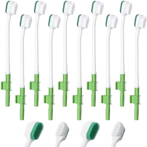 Didaey Green 10 Pcs Oral Suction Swabs Sponge Toothbrush | Individually Wrapped thumbnail 1