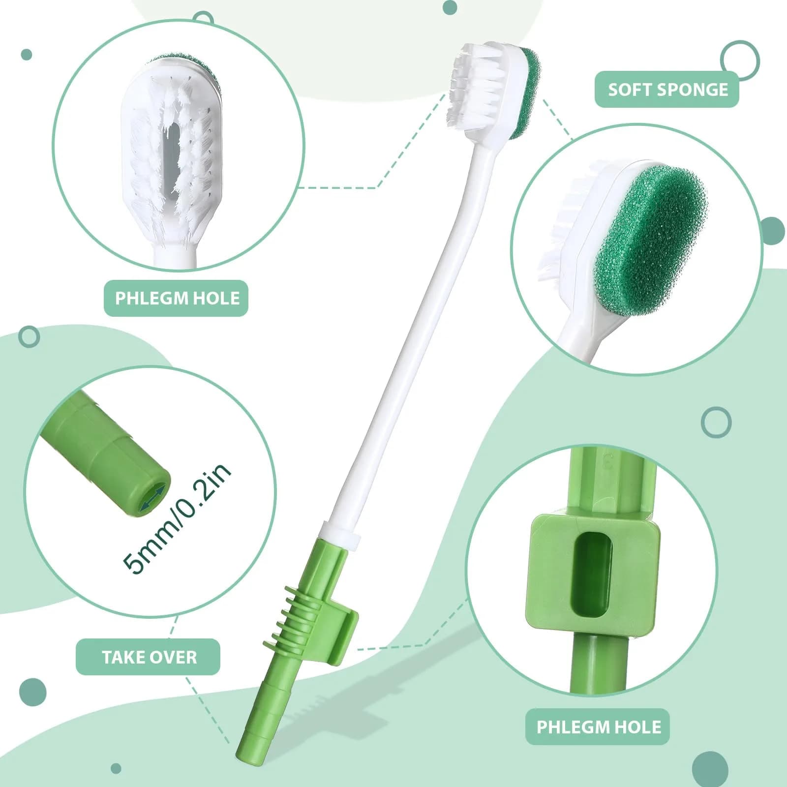 Didaey Green 10 Pcs Oral Suction Swabs Sponge Toothbrush | Individually Wrapped - view 3