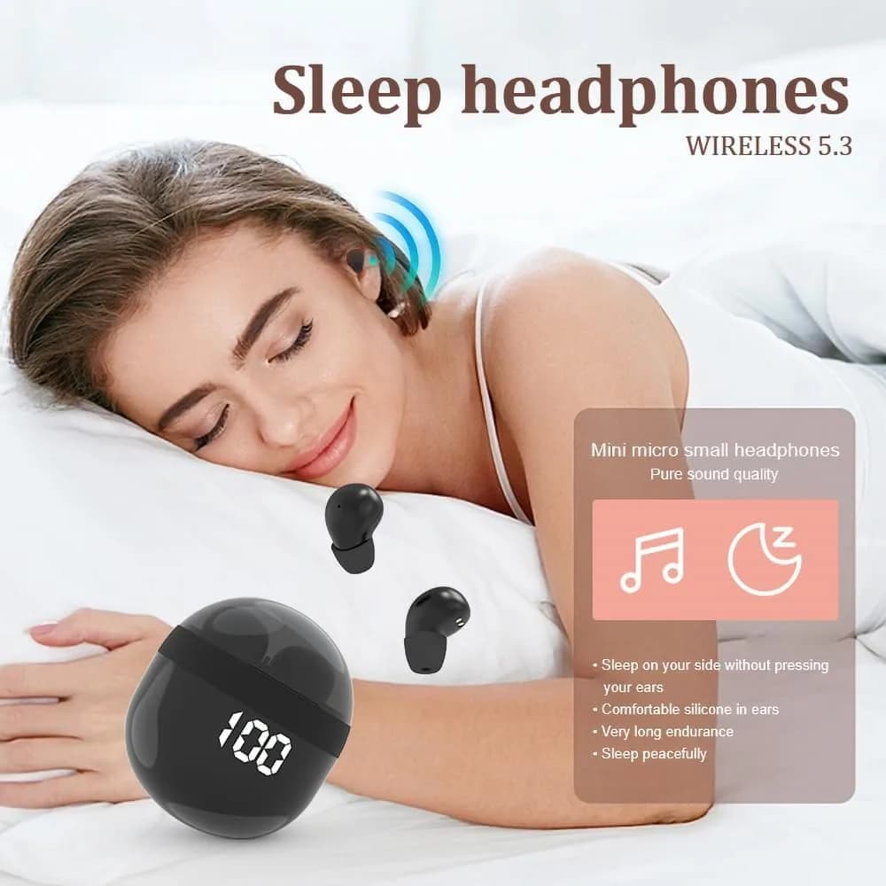 YXYKODM Invisible Mini Wireless Bluetooth Earbuds Tiny IPX5 Waterproof Sleep Stereo | Comfortable for Side Sleeping - view 5