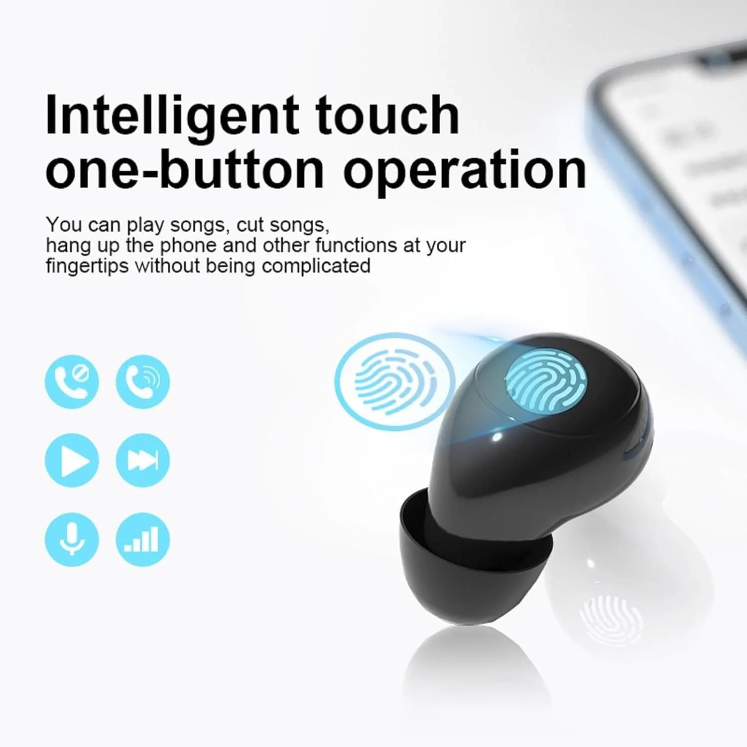 YXYKODM Invisible Mini Wireless Bluetooth Earbuds Tiny IPX5 Waterproof Sleep Stereo | Comfortable for Side Sleeping - view 6