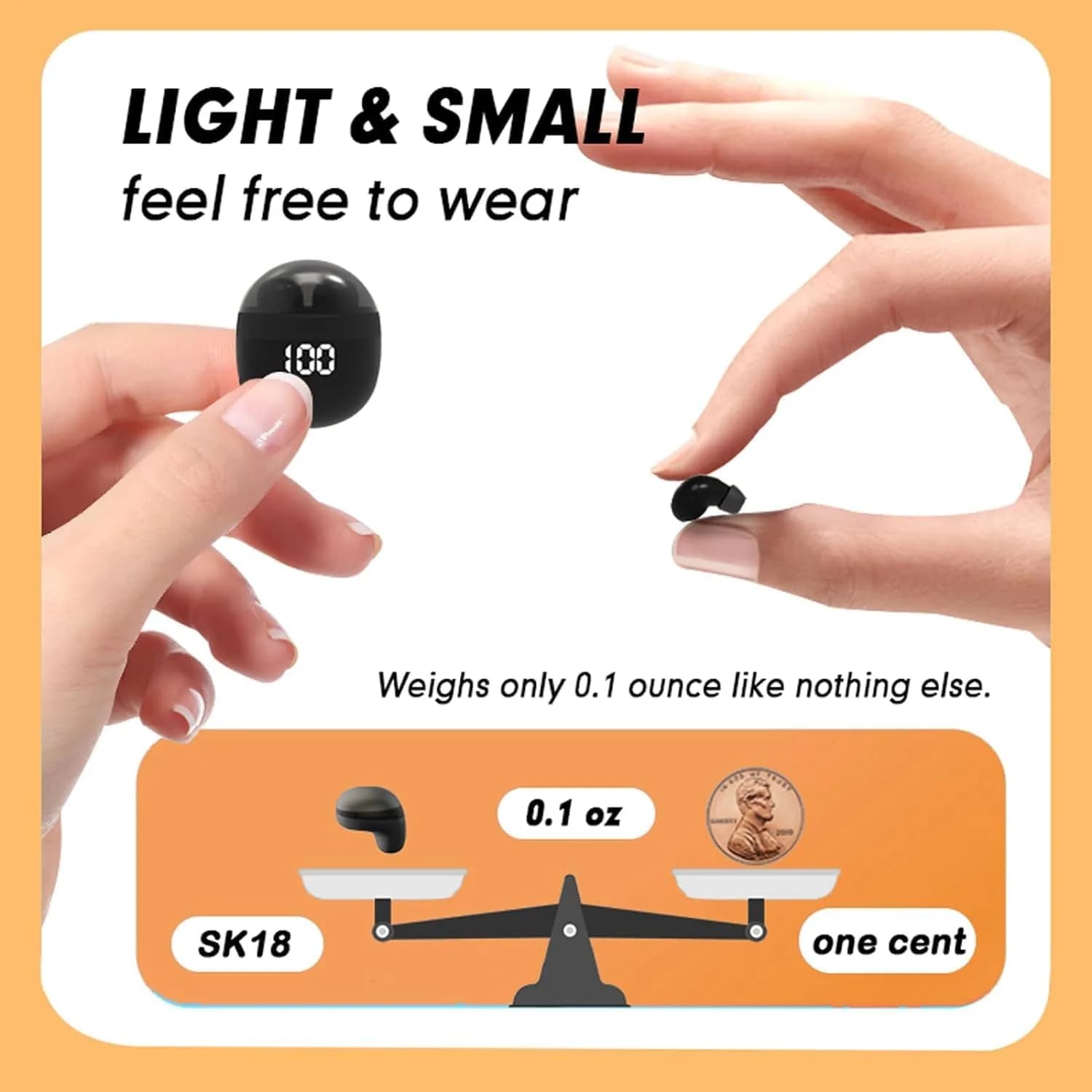 YXYKODM Invisible Mini Wireless Bluetooth Earbuds Tiny IPX5 Waterproof Sleep Stereo | Comfortable for Side Sleeping - view 2