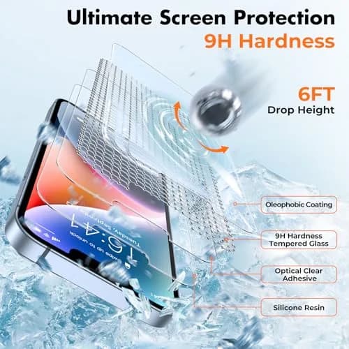UNBREAKcable Screen Protector for iPhone 17e/14/13 | 9H+ Glass, 6.1 inch, 3 Pack thumbnail 5