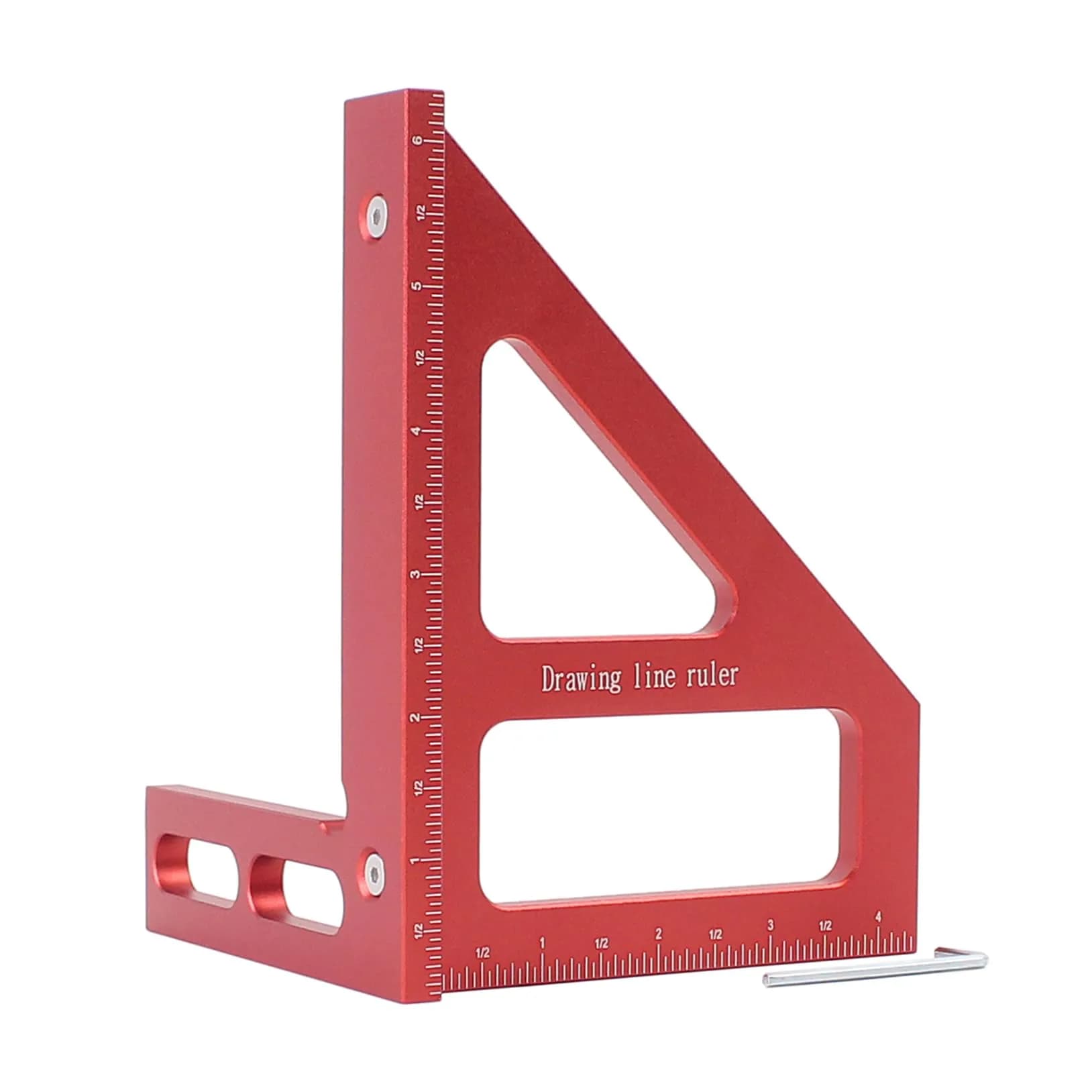 KETIPED 6" Imperial 3D Multi-Angle Measuring Ruler,45/90 Degree Aluminum Alloy for Woodworking