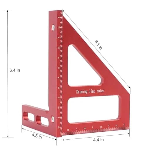 KETIPED 6" Imperial 3D Multi-Angle Measuring Ruler,45/90 Degree Aluminum Alloy for Woodworking thumbnail 2