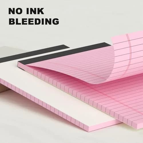 AILZFEI Colored Note Pads 5x8 Inch 150 Sheets | College Ruled Paper Pads with Red Margin Lines thumbnail 4