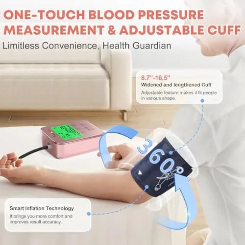 Double love Automatic Arm Blood Pressure Monitor with Voice Broadcast & 180 Records | 21.5-41.9 cm (8.7-16.5 inches) Adjustable Cuff thumbnail 5