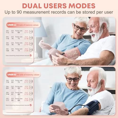 Double love Automatic Arm Blood Pressure Monitor with Voice Broadcast & 180 Records | 21.5-41.9 cm (8.7-16.5 inches) Adjustable Cuff thumbnail 3
