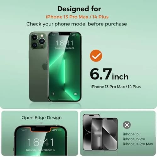 UNBREAKcable 2-Pack Screen Protector for iPhone 14 Plus/13 Pro Max | 9H Hardness, HD Clarity, Easy Install thumbnail 2
