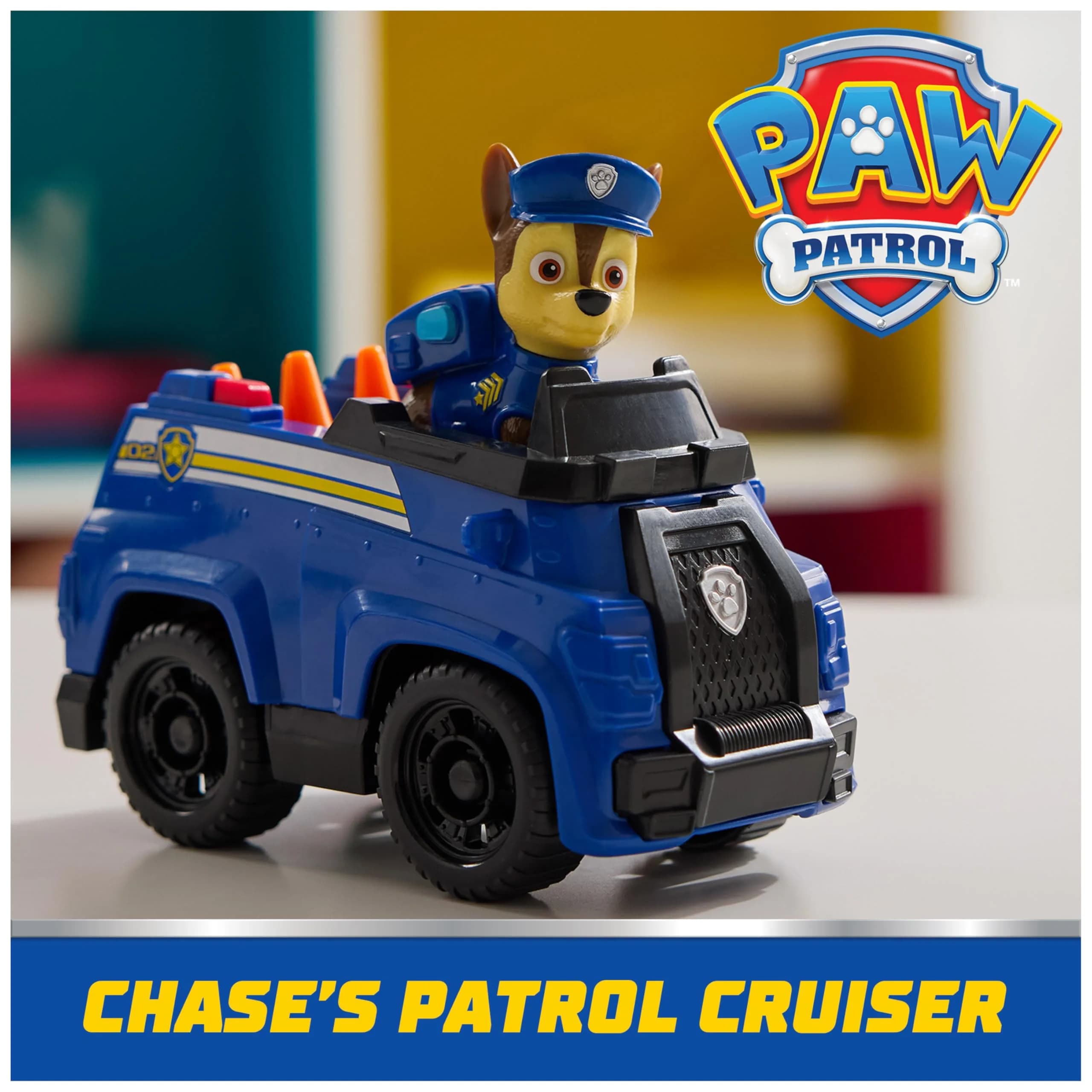 Paw Patrol Chase Patrol Cruiser Toy Car with Collectible Figure, Sustainably Minded Kids Toys (Ages 3+) - view 2