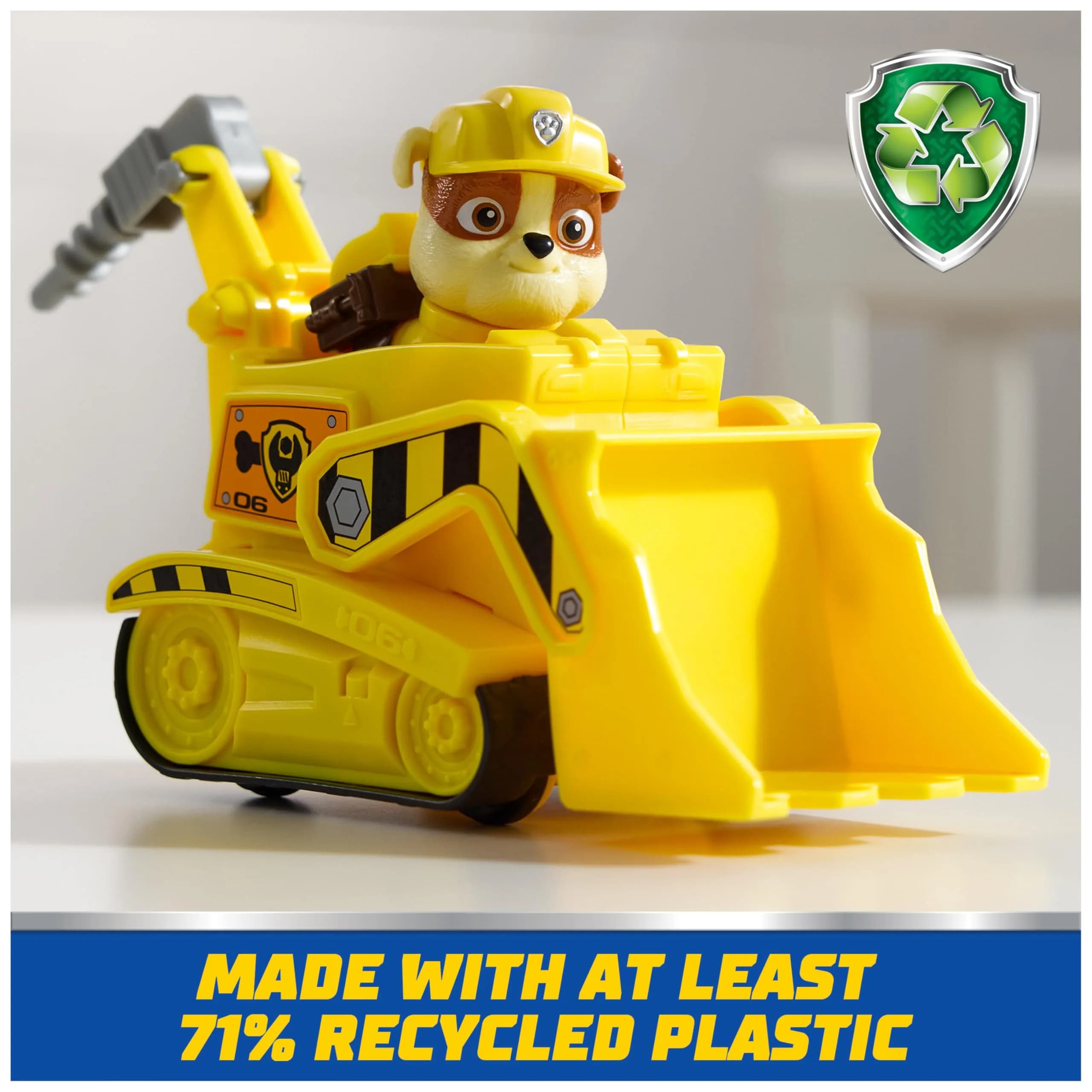 Paw Patrol Rubble's Bulldozer Toy Truck with Collectible Action Figure | ASTM-Tested Toy for Kids 3+ - view 3