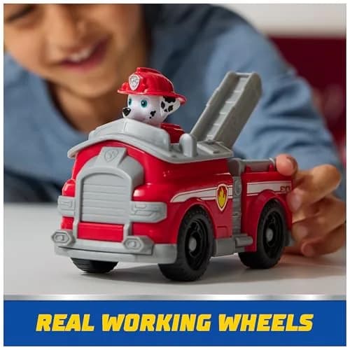 Paw Patrol Marshall's Firetruck Toy Vehicle with Collectible Action Figure | ASTM-Tested Educational Toy thumbnail 6