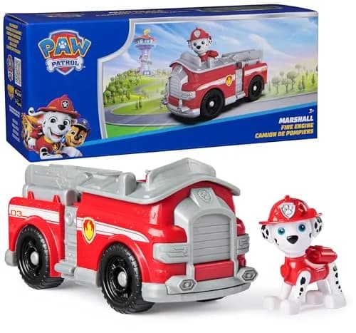 Paw Patrol Marshall's Firetruck Toy Vehicle with Collectible Action Figure | ASTM-Tested Educational Toy thumbnail 1
