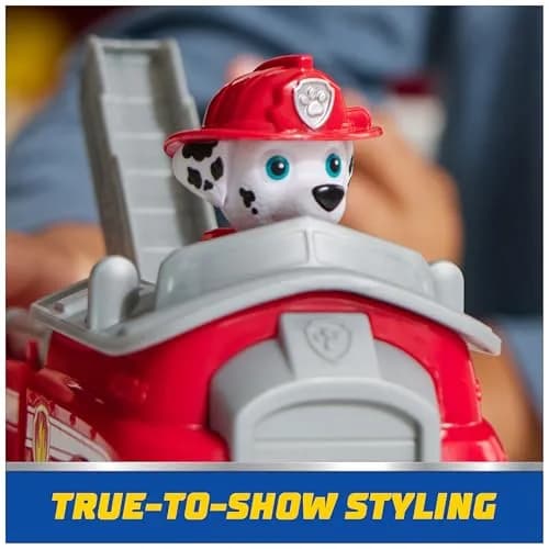 Paw Patrol Marshall's Firetruck Toy Vehicle with Collectible Action Figure | ASTM-Tested Educational Toy thumbnail 9