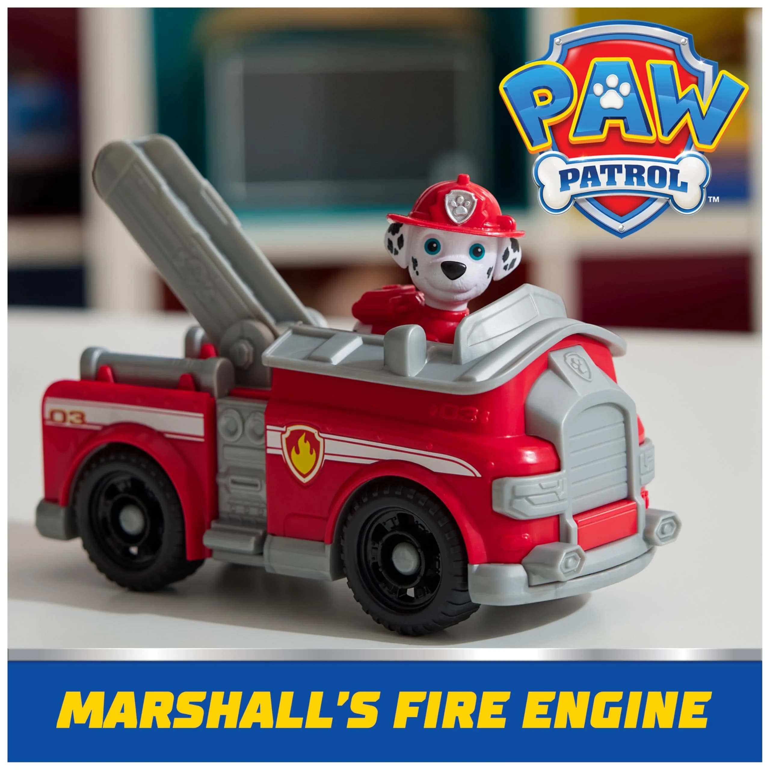 Paw Patrol Marshall's Firetruck Toy Vehicle with Collectible Action Figure | ASTM-Tested Educational Toy - view 2
