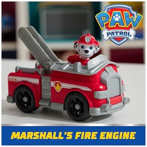 Paw Patrol Marshall's Firetruck Toy Vehicle with Collectible Action Figure | ASTM-Tested Educational Toy thumbnail 2
