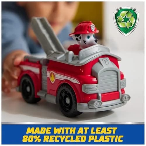 Paw Patrol Marshall's Firetruck Toy Vehicle with Collectible Action Figure | ASTM-Tested Educational Toy thumbnail 3