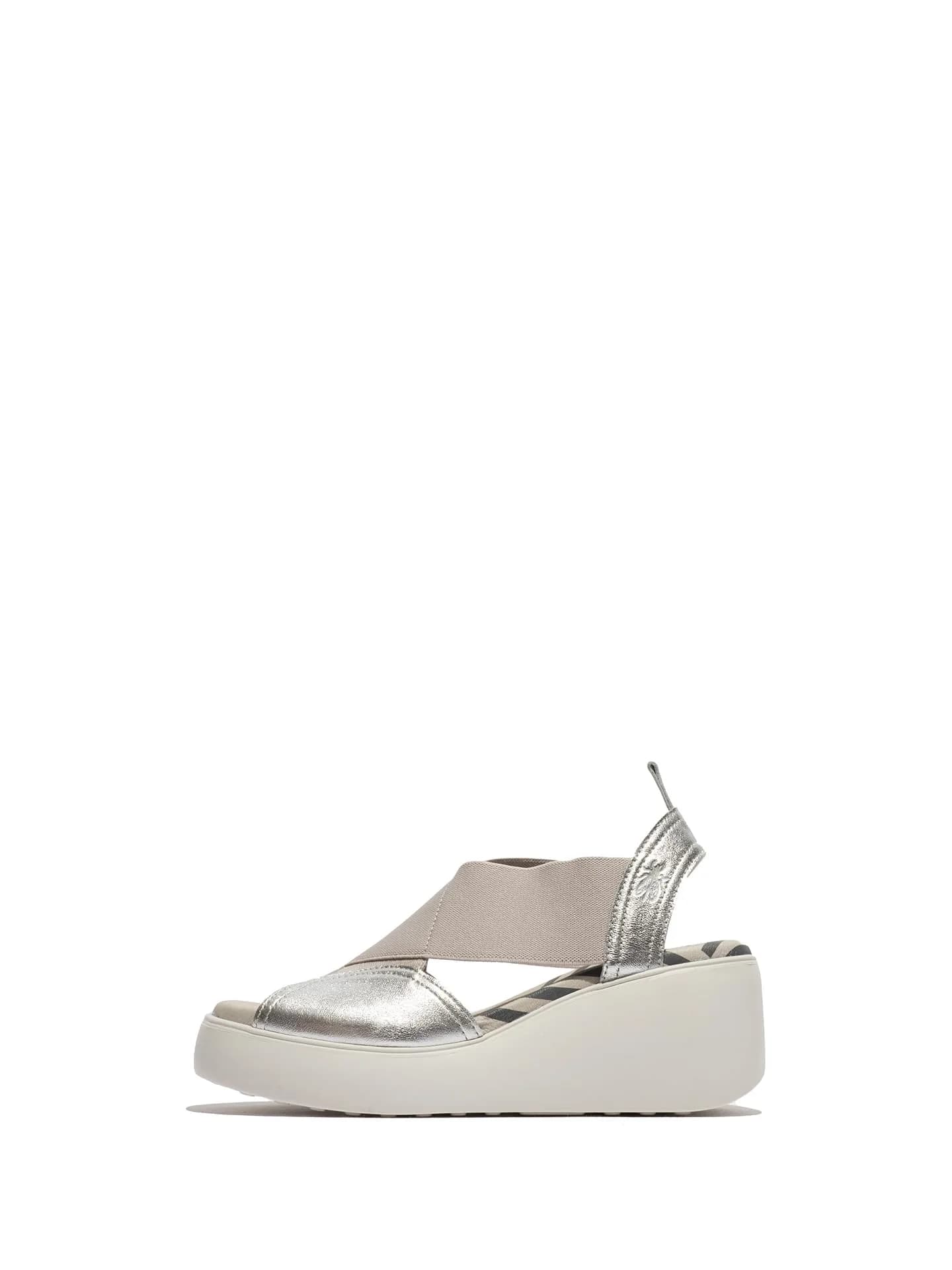 Fly London Daif216fly Women's Wedge Sandal, Silver | Casual Comfort with 2.5-inch Wedge — Silver