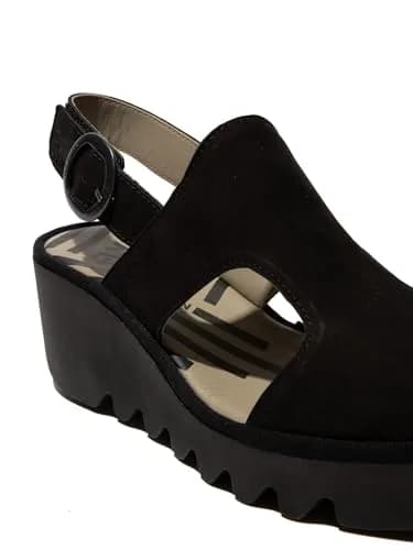 Fly London Baif585fly Sandal Black 10 | Leather Wedge Heel for Women thumbnail 4