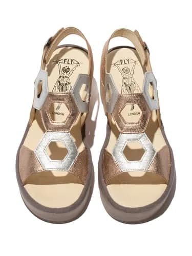 Fly London Tewa573fly Sandal, Sahara Silver, 10.5/11 | High-Quality Leather, 2.5-inch Block Heel thumbnail 6